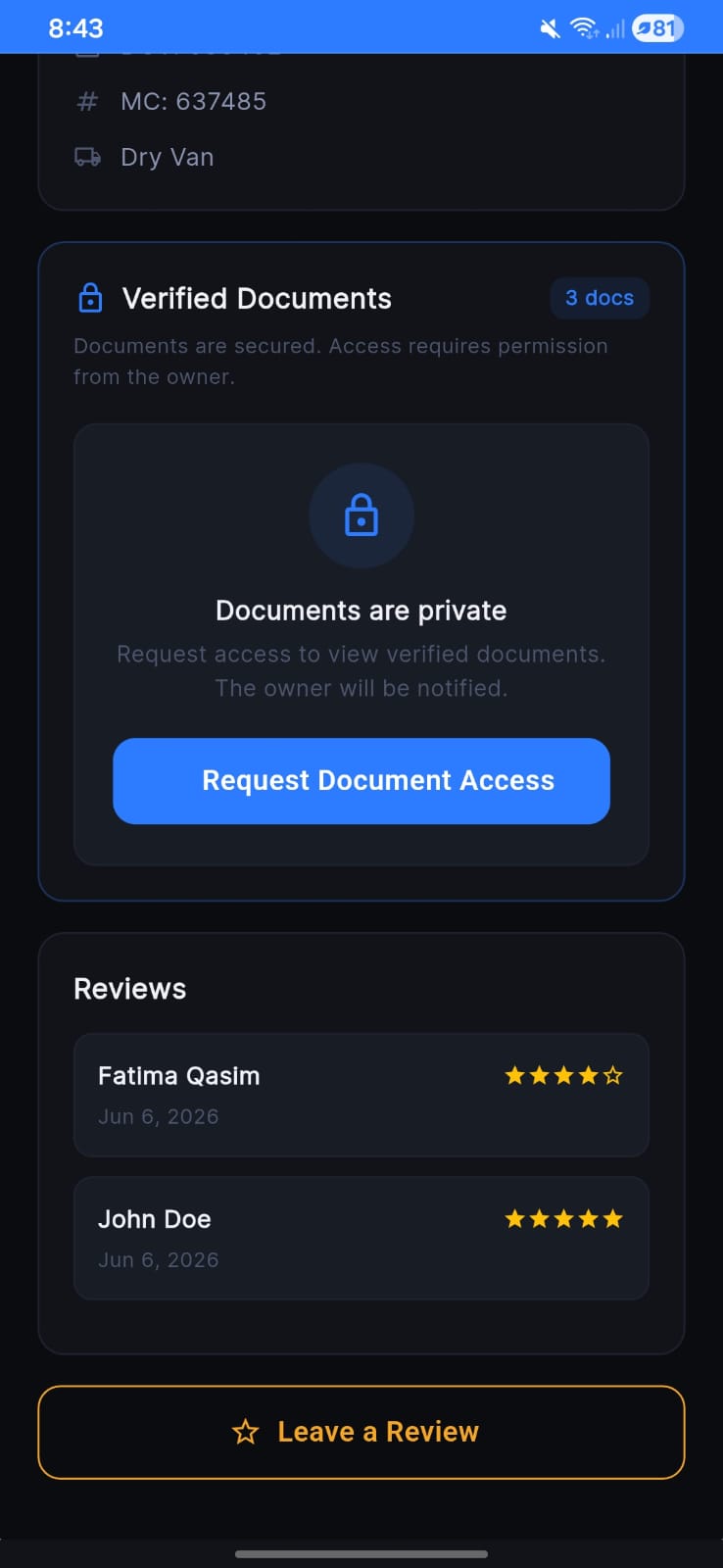 Profile Reviews